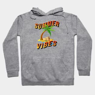 Summer Vibes with palm tree on island Hoodie